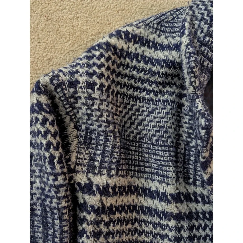 CECILIE Copenhagen Anthropologie Alvia Plaid Overcoat Navy Wool Blend Coat- S - Picture 6 of 9